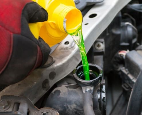 pouring coolant
