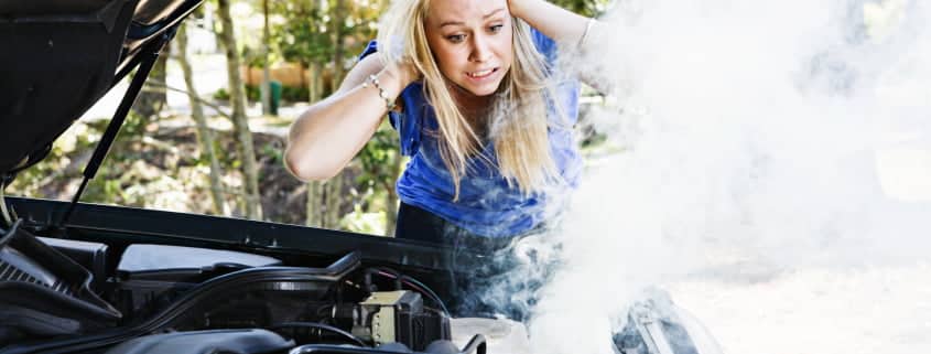 Steam coming from the engine
