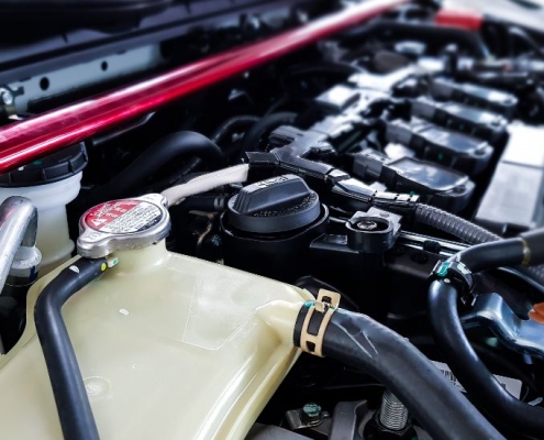 radiator cap close up in performance car