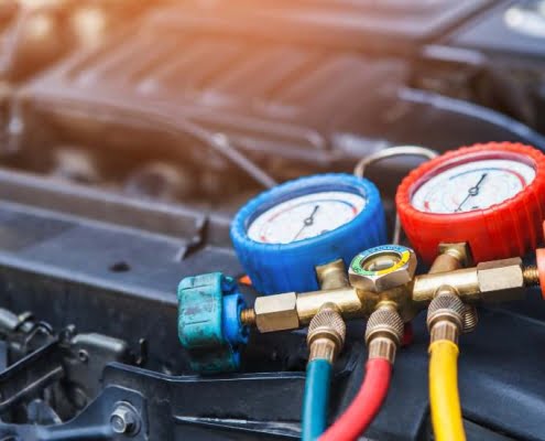 Car air conditioner check service and leak detection