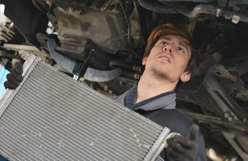 fixing a car radiator