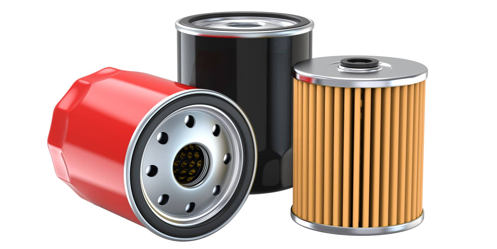 Three oil filter, 3d illustration