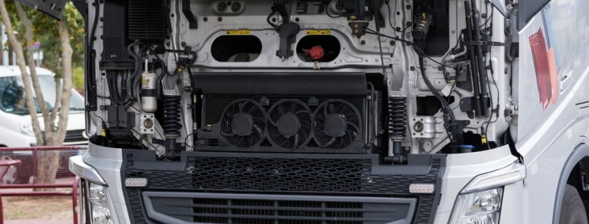open view of truck radiator